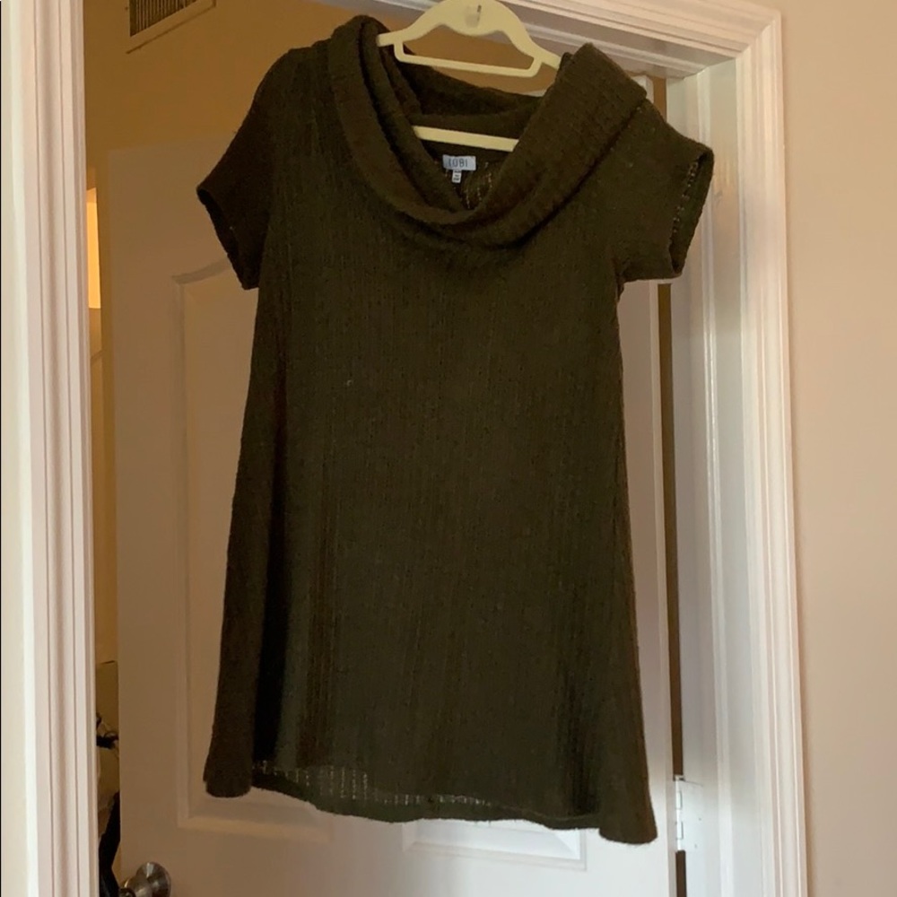 Olive green turtleneck dress